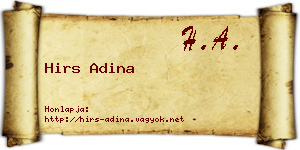 Hirs Adina névjegykártya